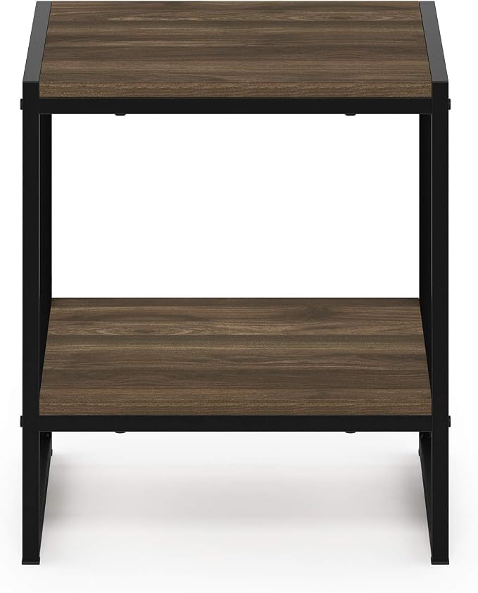 FURINNO Camnus Modern Living 2-Tier End Table, Columbia Walnut, 15.9 in x 15.75 - Image 7