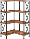 HOOBRO Corner Bookshelf, 4-Tier L-Shaped Bookcase, Industrial Open Display by HOOBRO