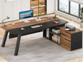 SEDETA 71" Executive Desk with File Cabinet, Large Office Desk with Drawers and by SEDETA