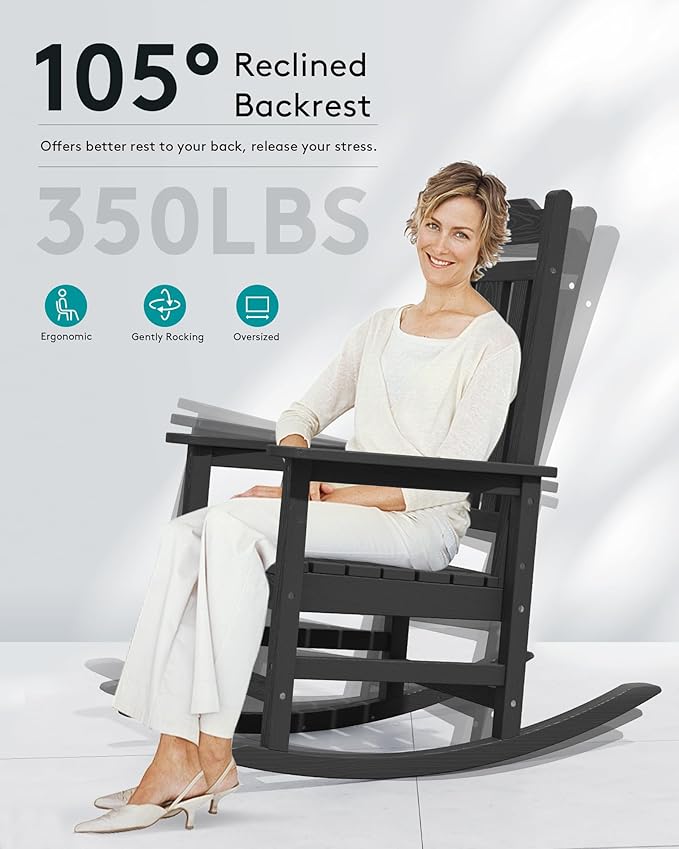 SERWALL HDPE Outdoor Rocking Chair - Image 4
