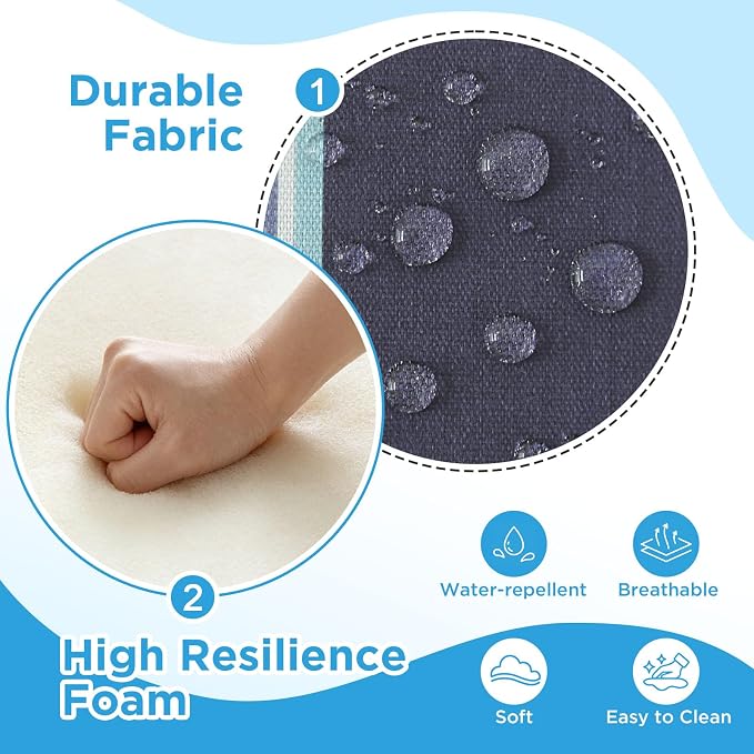 Outdoor Deep Seat & Back Cushion Set, 24 x 24 Inch Water Repellent and Fade - Image 4