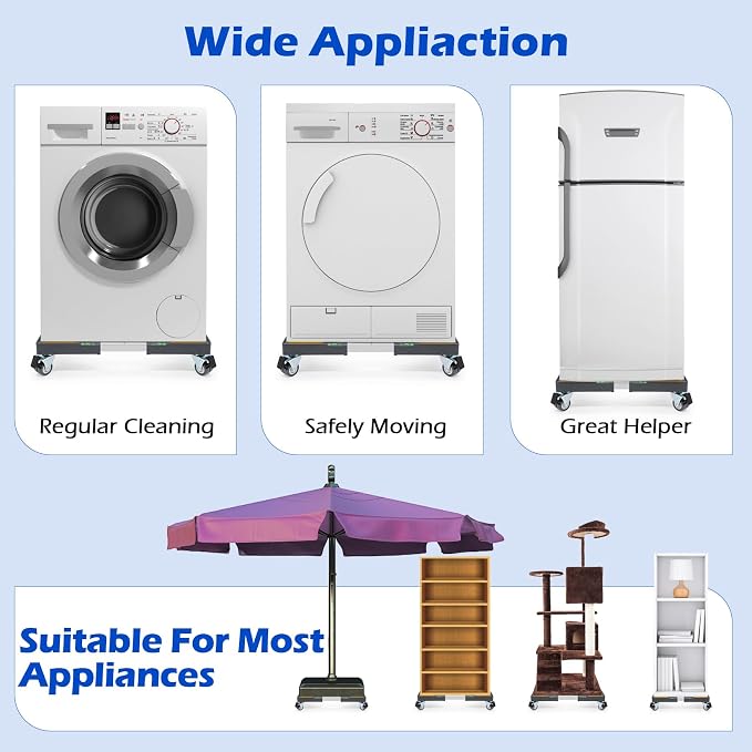 Nefish Heavy Duty Dolly for Washing Machine Adjustable Mini Fridge Stand washer - Image 4