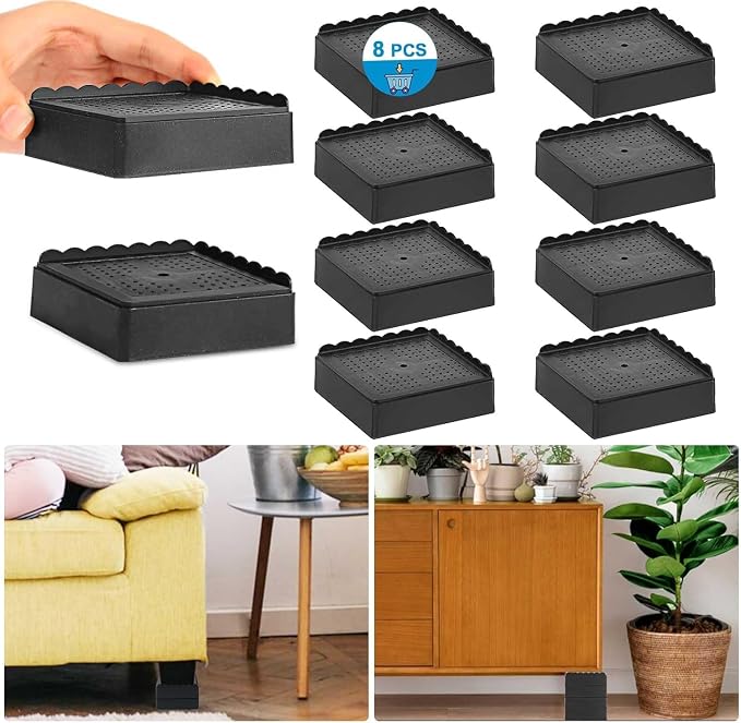 Bed Risers 1 inch, 2 inch, 3 inch, 4 inch Heavy Duty, Adjustable Furniture Riser - Image 8