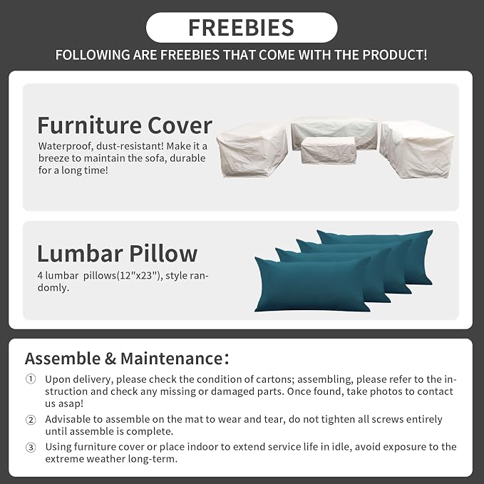 Rattaner Patio Furniture Set 5 Pieces Outdoor Furniture Sets Patio Couch - Image 7