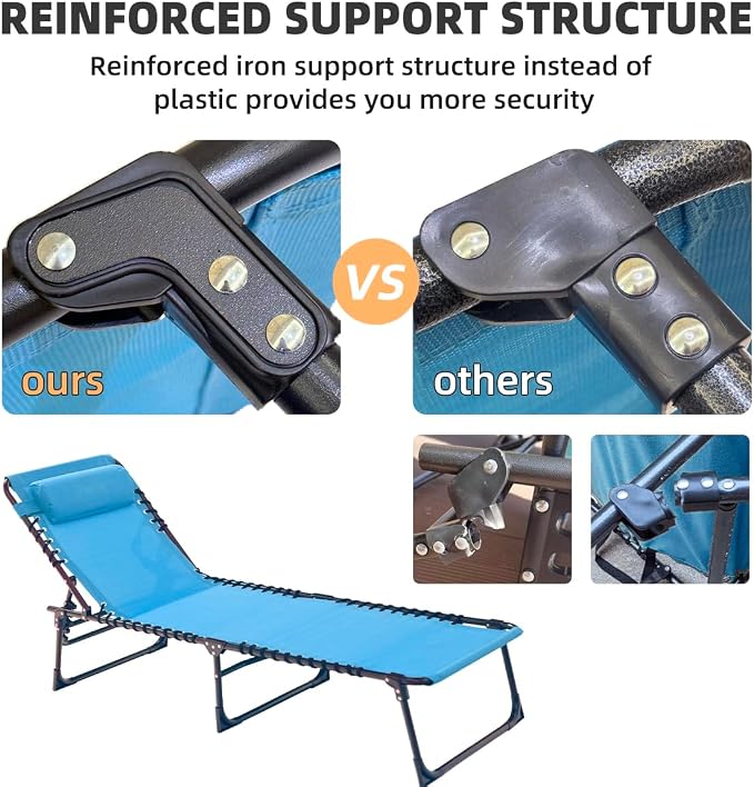 Patio Lounge Chair Folding Chaise Bed - Image 9