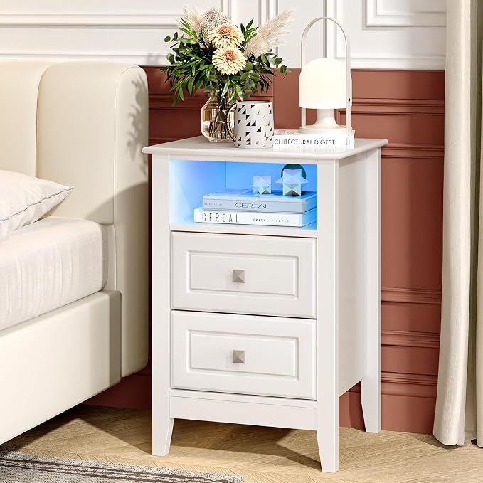 Bonnlo White Nightstand Set of 2 - Image 9