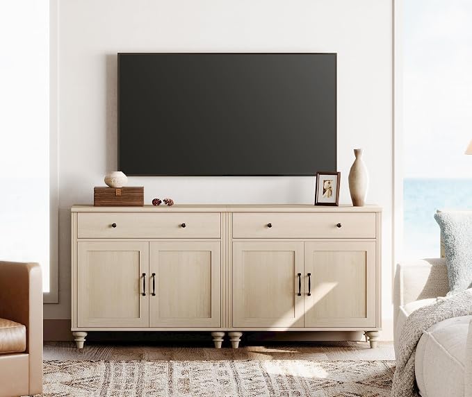 WAMPAT Farmhouse TV Stand for 75 inch TV - Image 6