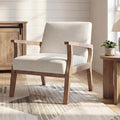 BESTANO Accent Chair Mid Century Modern Armchair, Linen Upholstered Living Room by BESTANO
