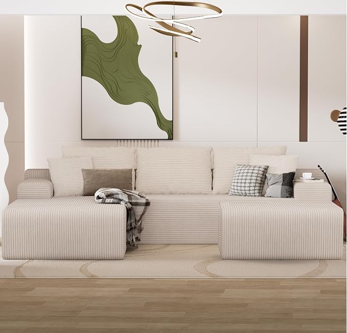 105" Convertible Sectional Couch by Unknown