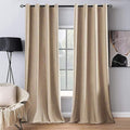 MIULEE 2 Panels Blackout Velvet Curtains Solid Soft Grommet Camel Beige Curtain by MIULEE