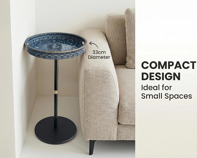 Gesodant Boho Single Leg Round Side Table - Image 8
