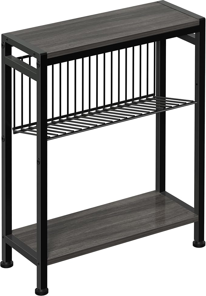 End Table for Small Space, 3-Tier Narrow Side Table by HOME