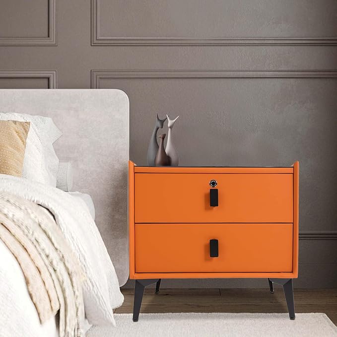Smart Nightstand w/Fingerprint Lock Drawers, Smart Bedside Table w/USB Charging - Image 7