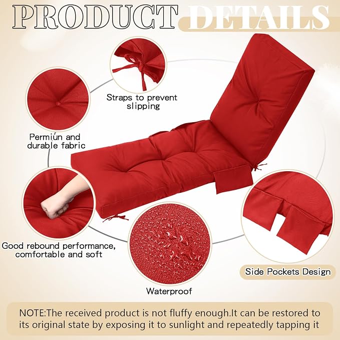 Kigley Outdoor Chaise Lounge Cushions - Image 4