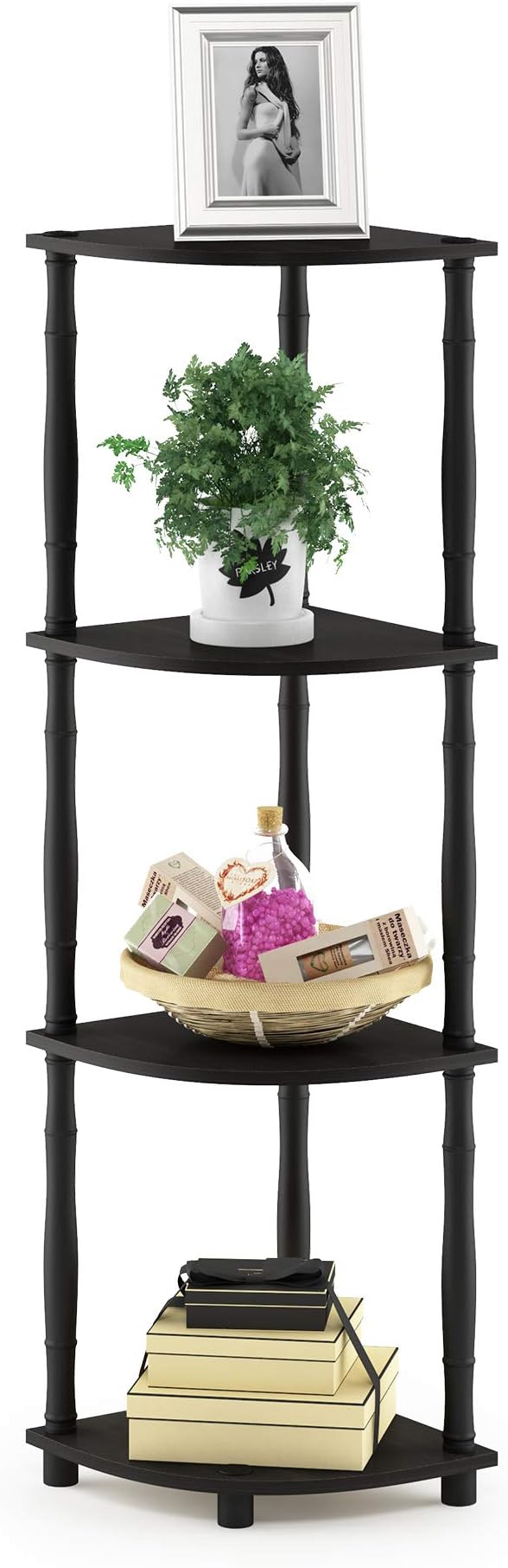 Furinno Turn-N-Tube 4-Tier Corner Display Rack Multipurpose Shelving Unit - Image 3
