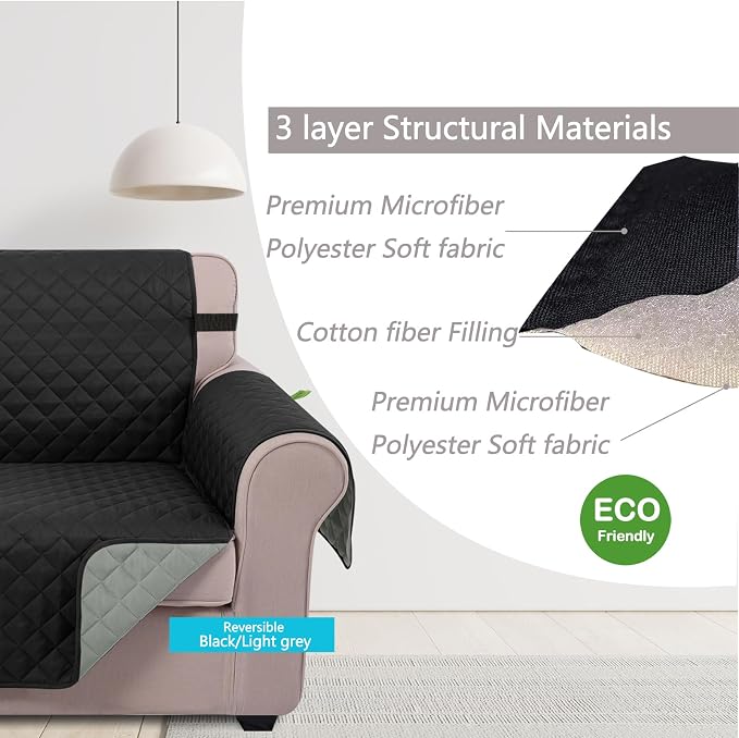 U-NICE HOME Loveseat Sofa Cover Reversible Couch Cover - Image 4
