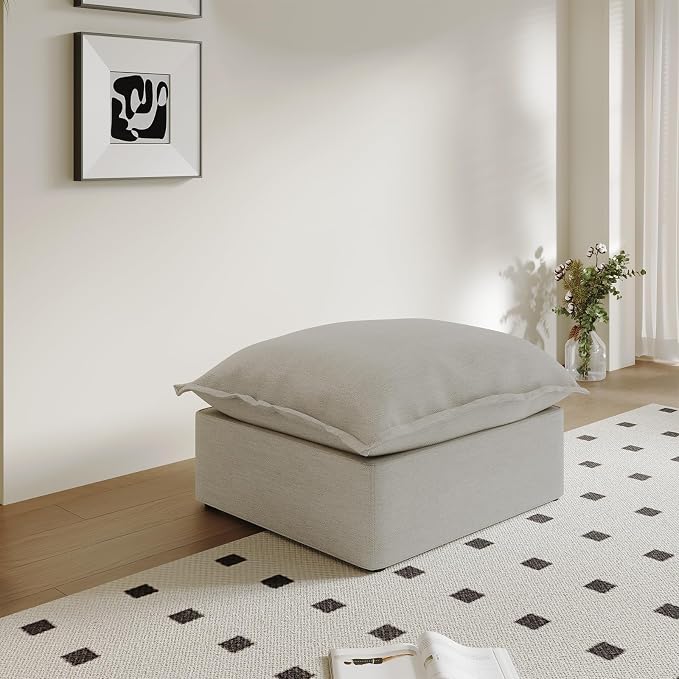 Ottoman, Down Filled Comfort Footrest, Modular Sectional Cloud Sofa - Image 2
