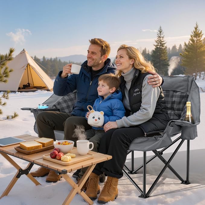 Double Camping Chair Padded 2 Person Camping Chair Camping Loveseat - Image 8