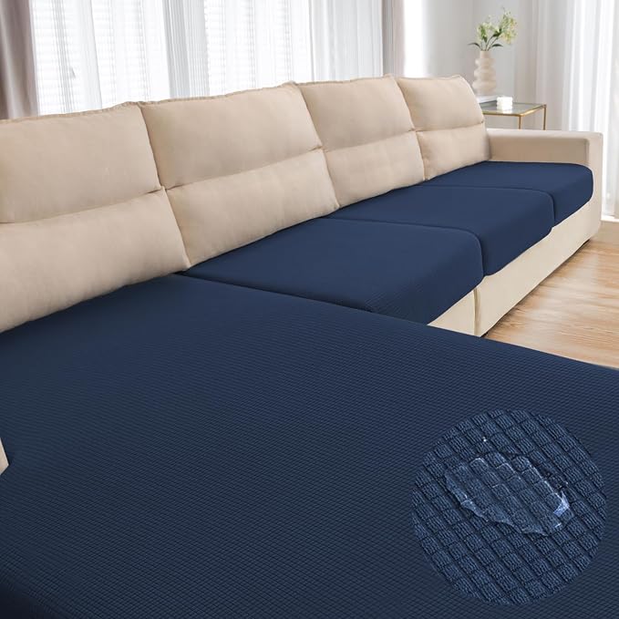 Water Repellent Couch Cushion Cover 3 Pieces Sofa Seat Cushion Covers, Stretch by TOPYUMH