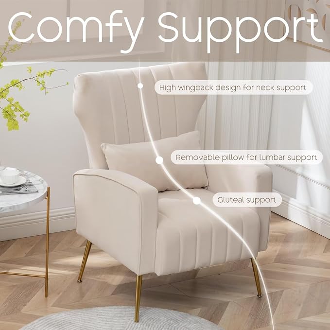 Modern Accent Chair Upholstered Living Room Chair, High Back Arm Chair - Image 3
