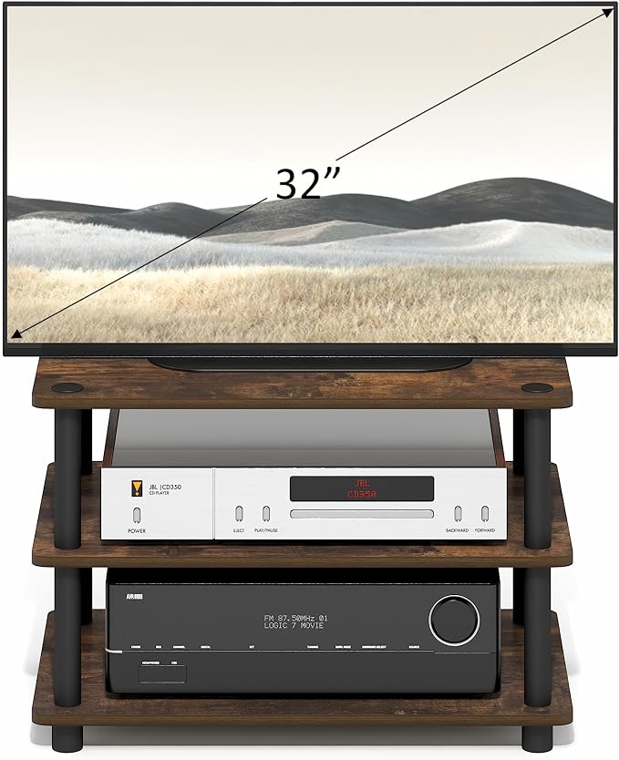 Furinno Turn-N-Tube TV Stand, 3-Tier Corner Entertainment Center - Image 5