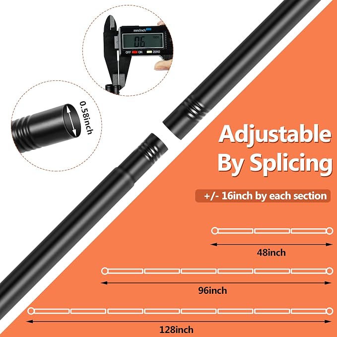 Curtain Rods No Drilling for Windows Set 30 to 45 Inch, 5/8 Inch Diameter - Image 5