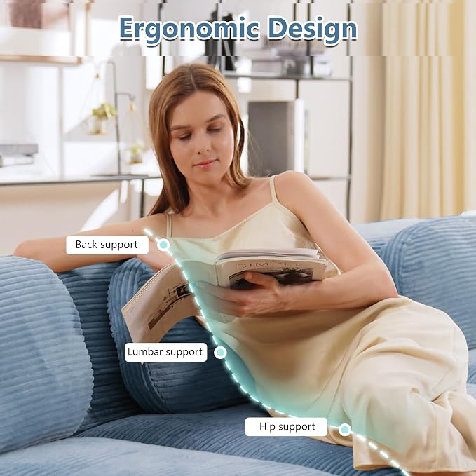 Boneless Sectional Couch, No Assembly Required, 117.3” L Shaped Modular Cloud - Image 4