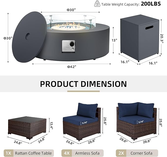 UPHA 9 Pieces Patio Furniture Sets, Wicker Outdoor Sectional Sofa Couch - Image 2