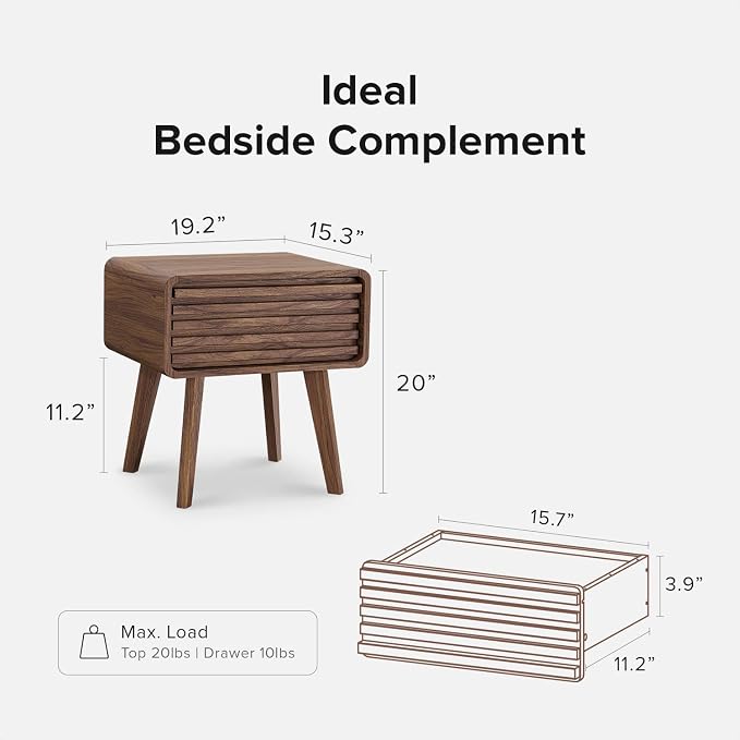 mopio Ensley Mid Century Modern Side Table, Small Accent Tables - Image 2