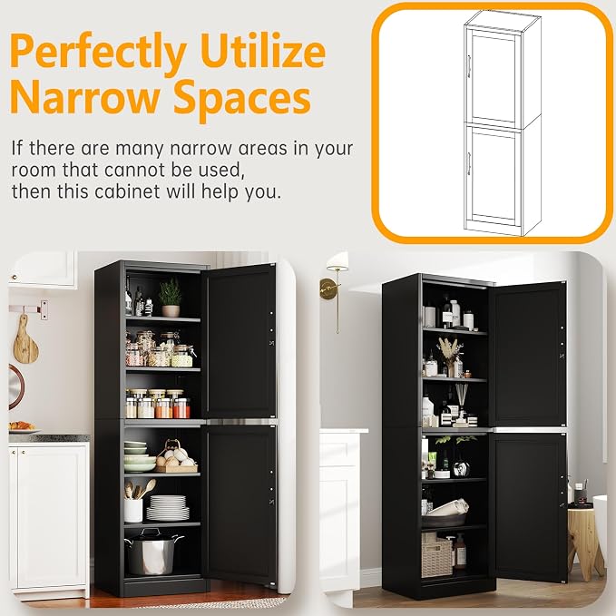 Ckzbx Metal Locker Tall Narrow Storage Cabinet, Gym Home Office, Entryway and - Image 5