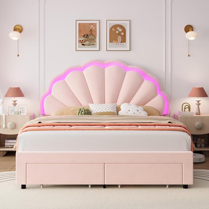 HIFIT Full Size Upholstered Smart LED Bed Frame - Image 4