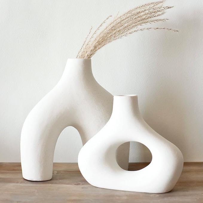 Carrot's Den Donut Vase, Hollow | Table Centerpiece, Olive Plant, Living Room - Image 8