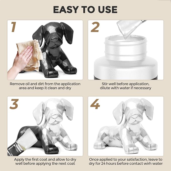 Nicpro Metallic Pearl White Acrylic Paint 33.8oz/1000ml, Non Toxic Pearlescent - Image 8