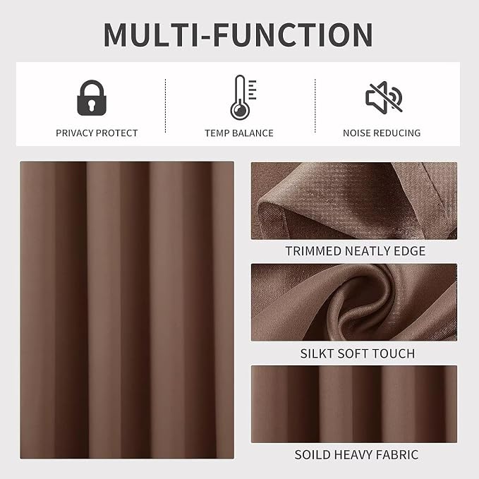 Joydeco Blackout Curtains 63 Inch Length 2 Panels Set, Thermal Insulated Long - Image 4