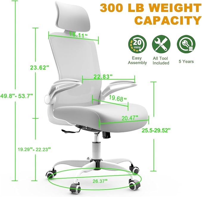 Mimoglad Office Chair, High Back Ergonomic Desk Chair - Image 7