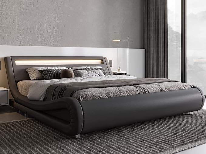 Allewie King Size LED Platform Bed Frame - Image 3