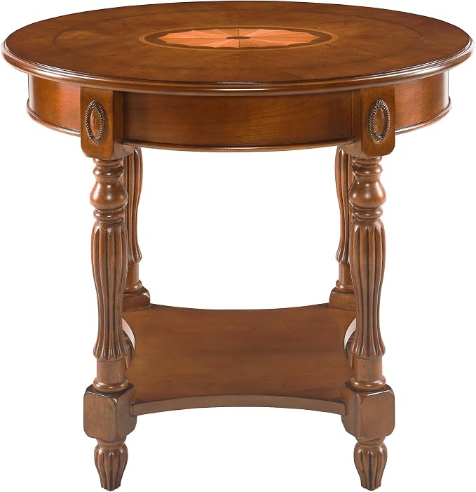 PADMA HOUSE Traditional Wood Oval End Table - Image 6