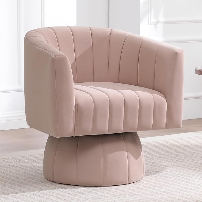 Swivel Accent Barrel Chair Set of 2, Cute Comfy Small Round 360° Arm Chair - Image 5