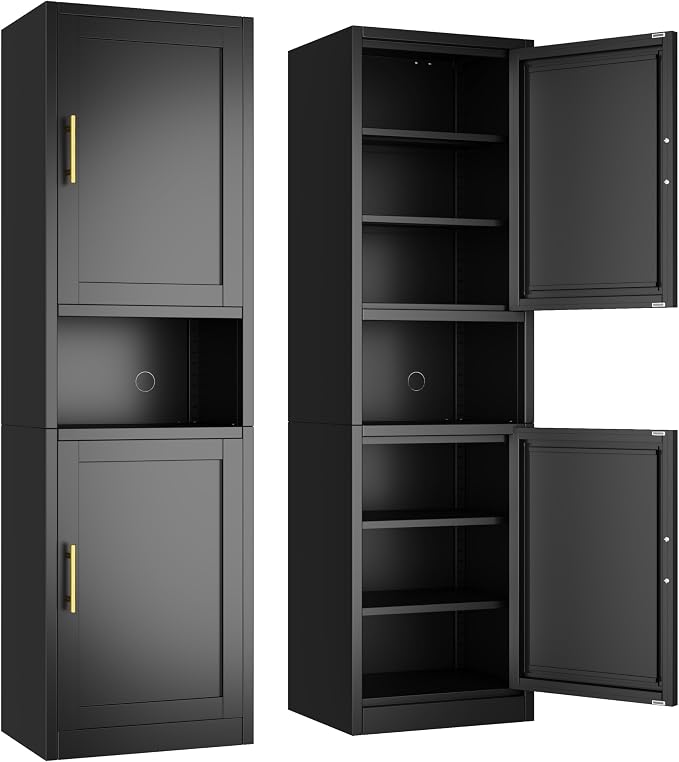 Ckzbx Tall Narrow Storage Cabinet 66.93" H Tall Bathroom Cabinet Metal Pantry by Ckzbx