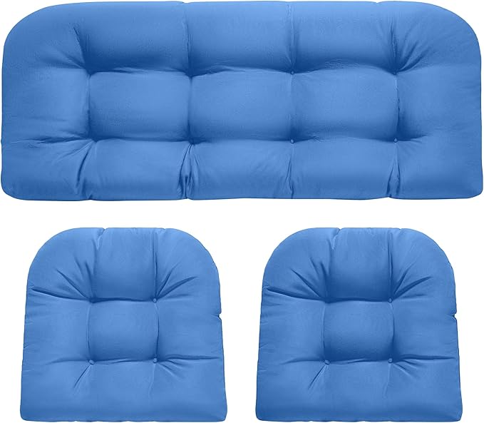 DANGHOOGY Wicker Chair Cushions, Waterproof Outdoor Loveseat Cushions by DANGHOOGYFurnitureCushions