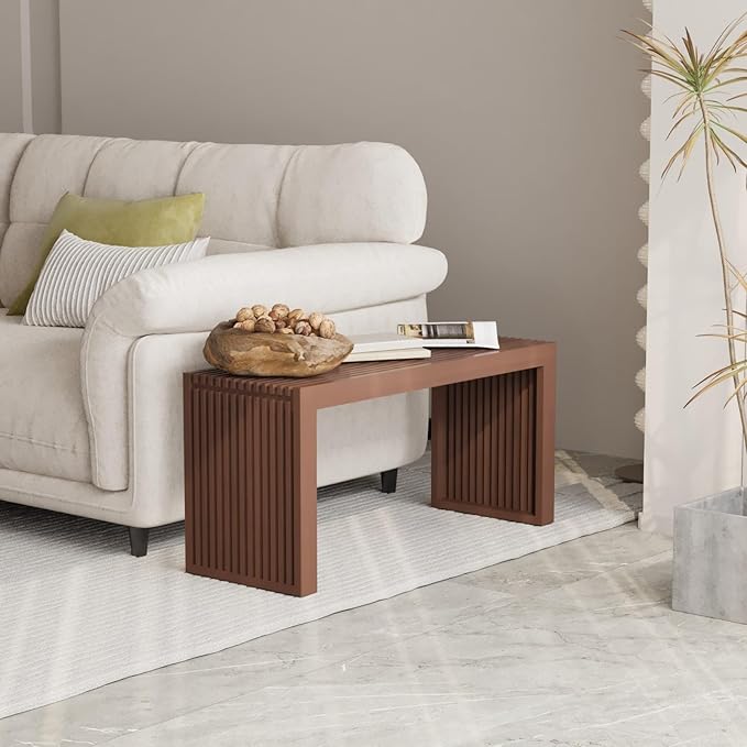 Bamboo Indoor Long Dining Bench, Outdoor Modern Wood Benches 35 Inch Bamboo - Image 7