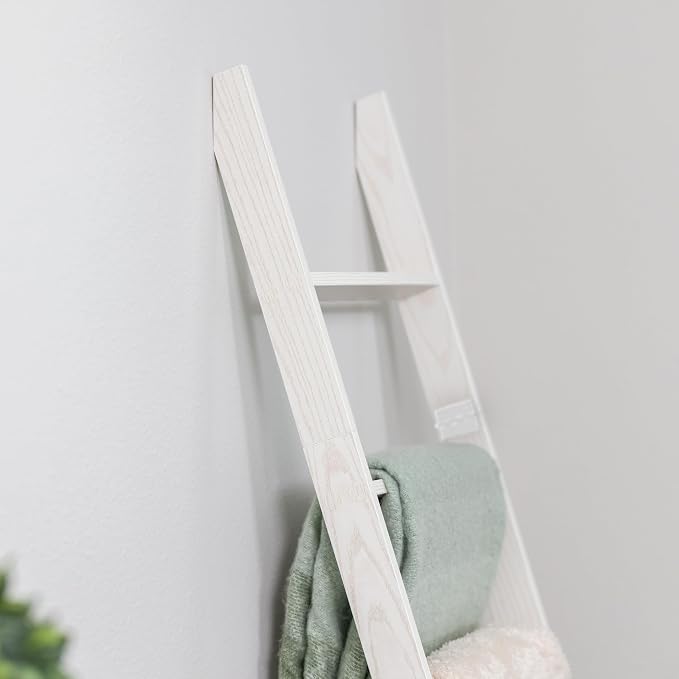 Blanket Ladder for Living Room and Bedroom, 5ft 8 inch, 6-Tier Wall Leaning - Image 5