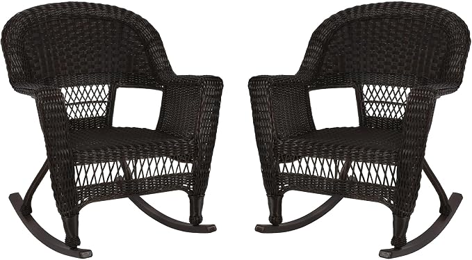 Jeco Set of 2 Wicker Rocker Chairs by Jeco