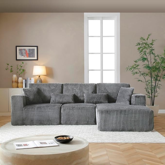 110" Cloud Sectional Couch, Modular Sectional Sofa by HANXIN