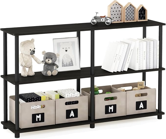 Furinno TURN-N-TUBE Storage Shelves, 3-Tier 47.4 Wide Book Shelf, Corner Shelf - Image 6