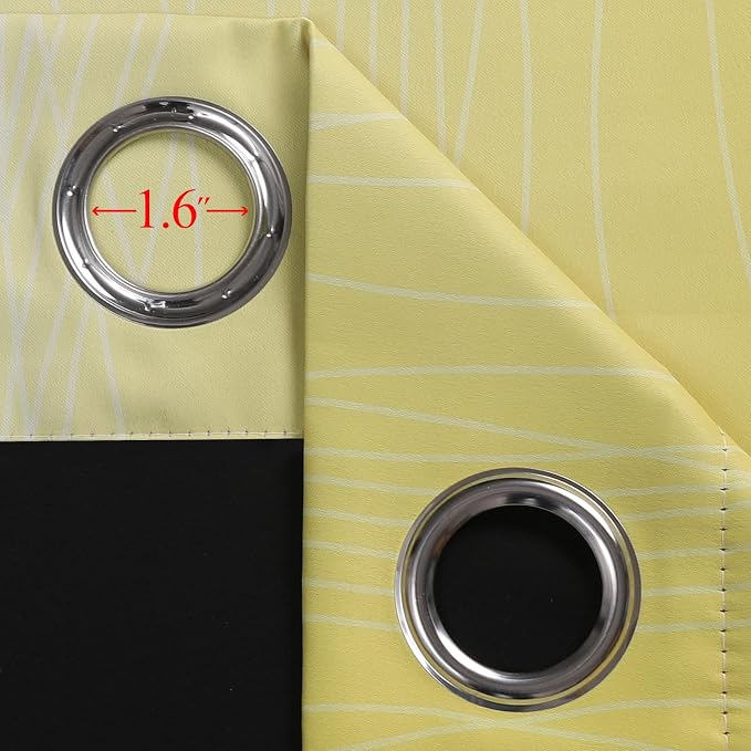 Estelar Textiler Black and Yellow Ombre Blackout Curtains - Image 7