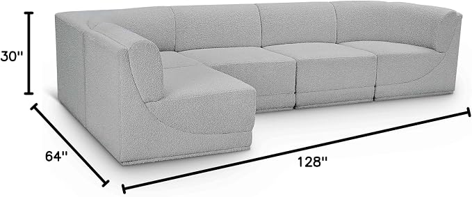 Meridian Furniture 118Grey-Sec5A Ollie Collection Modern | Contemporary Modular - Image 3