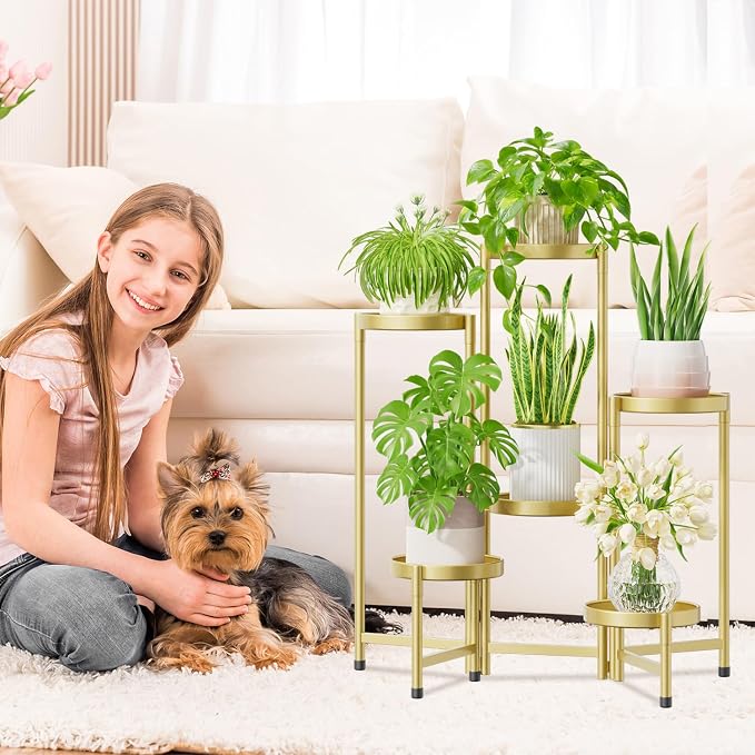 iDavosic.ly Plant Stand Indoor Outdoor, 6 Tier Corner Metal Flower Display - Image 2