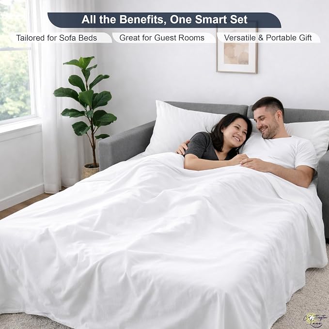 Cottington Lane Sleeper Sofa Sheets Queen Size, 4 Piece Premium Quality 100% - Image 6