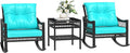 Outsunny Wicker Outdoor Rocking Chair Set, 3 Piece Patio Furniture Set by Outsunny